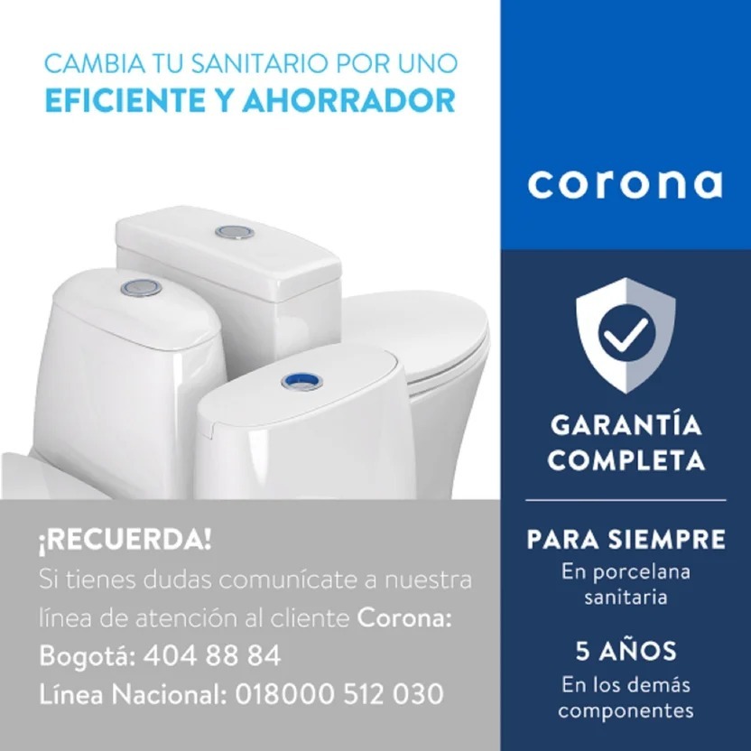 Combo Smart: Sanitario Smart Alongado Blanco De Una Pieza + Mueble Lisboa Plus 60 Cm Elevado Con Lavamanos Spazio + Grifería Monocontrol Alta Cascade Corona