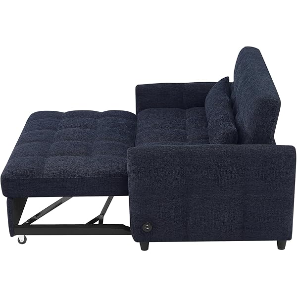 Sofá cama convertible de 52,8" con dos plazas, sofá cama capitoné 3 en 1