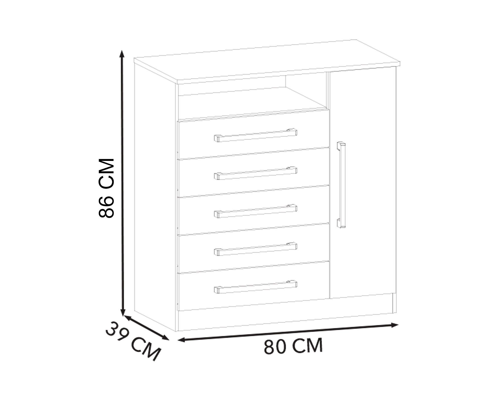 Clóset 3 puertas 2 cajones + Cómoda 1 puerta 5 cajones