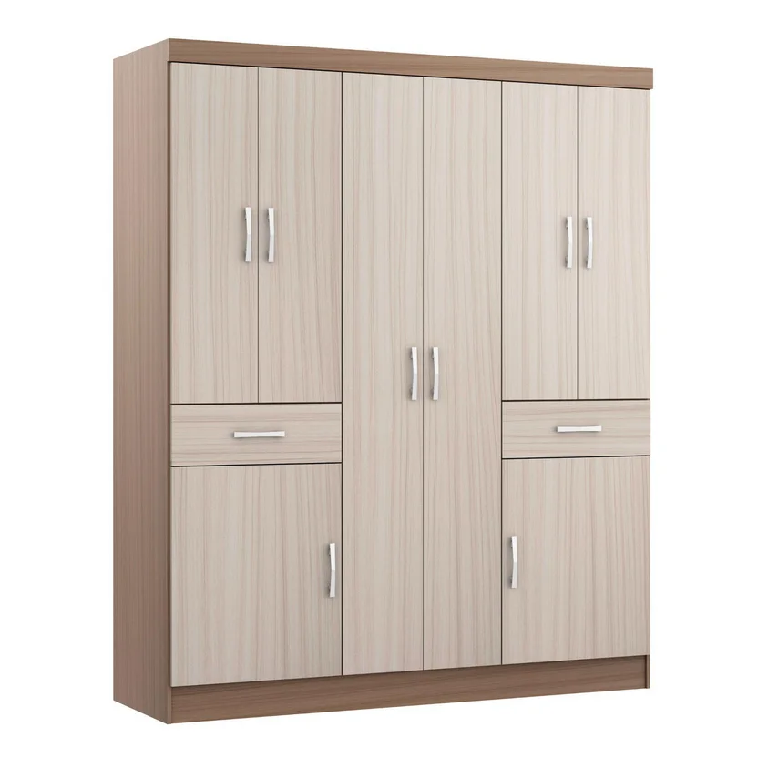 8 Puertas 2 Cajones 150x181x47 cm Madera Natural