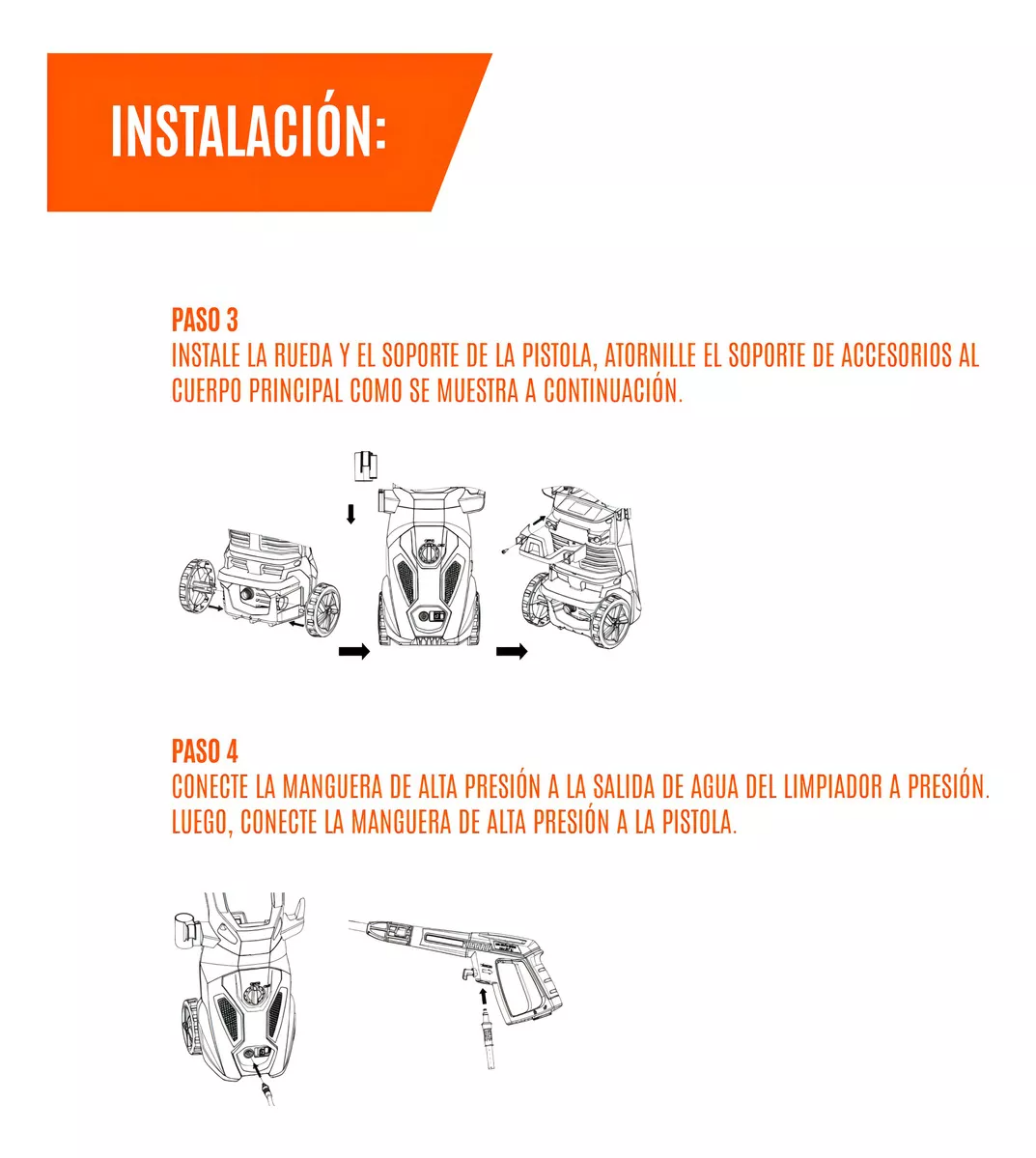 Hidrolavadora eléctrica  DAX135-1600 negro y naranja de 1600W con 135bar de presión máxima 220V - 50Hz/60Hz