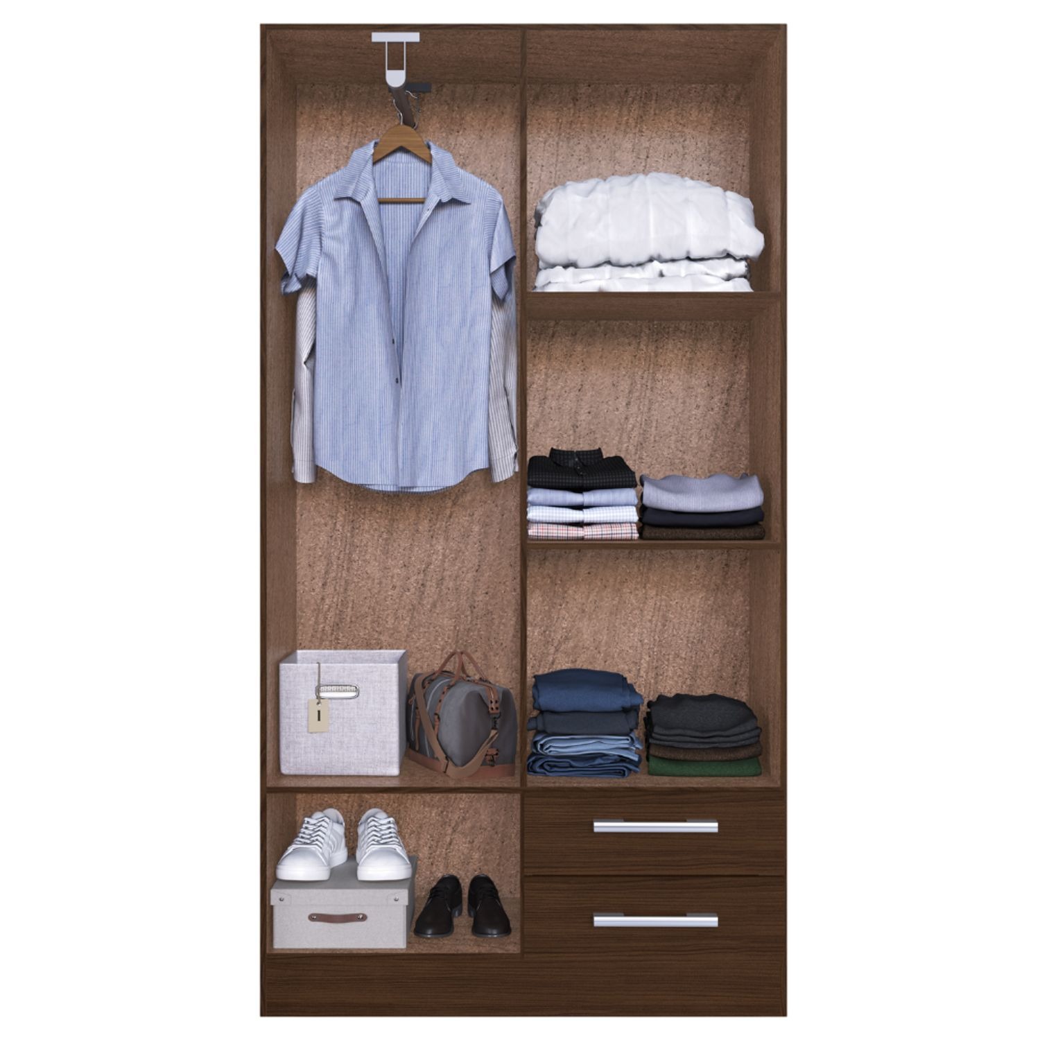 COMBO CLOSET 4P + COMODA 4 CAJONES CACAO B4240