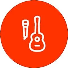 PartyBox, micr&oacute;fono, guitarra