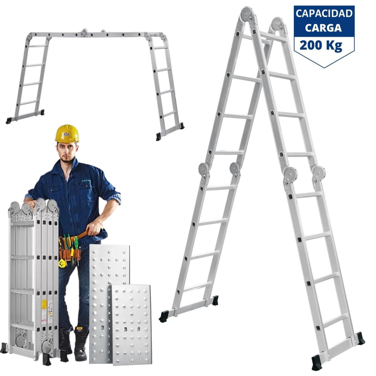 Escalera multiposición 16 peldaños Rotomartillo 6 JOULES MALETA