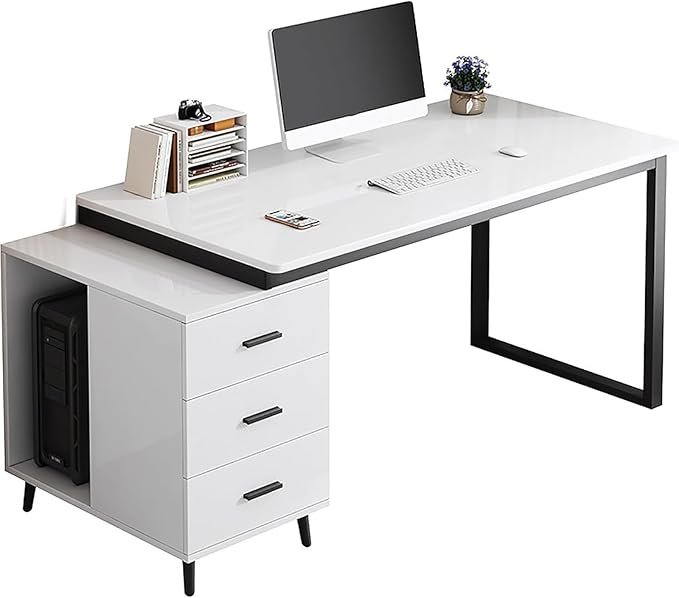 100 * 54 cm Escritorio para Computadora de Oficina Escritorio Minimalista Escritorio de Computadora con cajón de Almacenamiento Escritorio de Juegos Mesa de Estudio Moderna