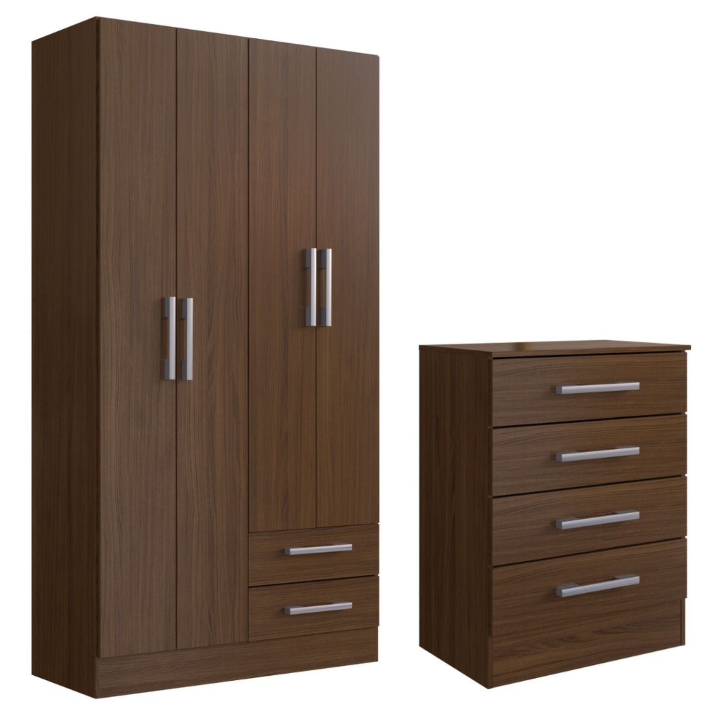 COMBO CLOSET 4P + COMODA 4 CAJONES CACAO B4240
