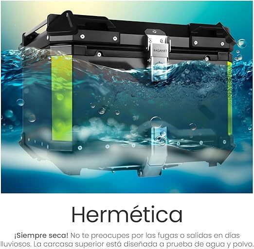 Cajuela Profesional para Motocicletas, Maletero de Moto con Interior Forrado de Vinil, Cerradura de Doble Bloqueo, Esquinas Reforzadas, Medidas: 42cm X 34cm, Incluye Material de Montaje