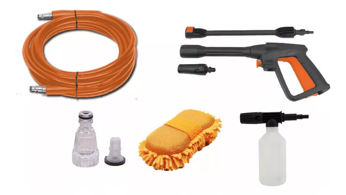 Hidrolavadora eléctrica  DAX135-1600 negro y naranja de 1600W con 135bar de presión máxima 220V - 50Hz/60Hz