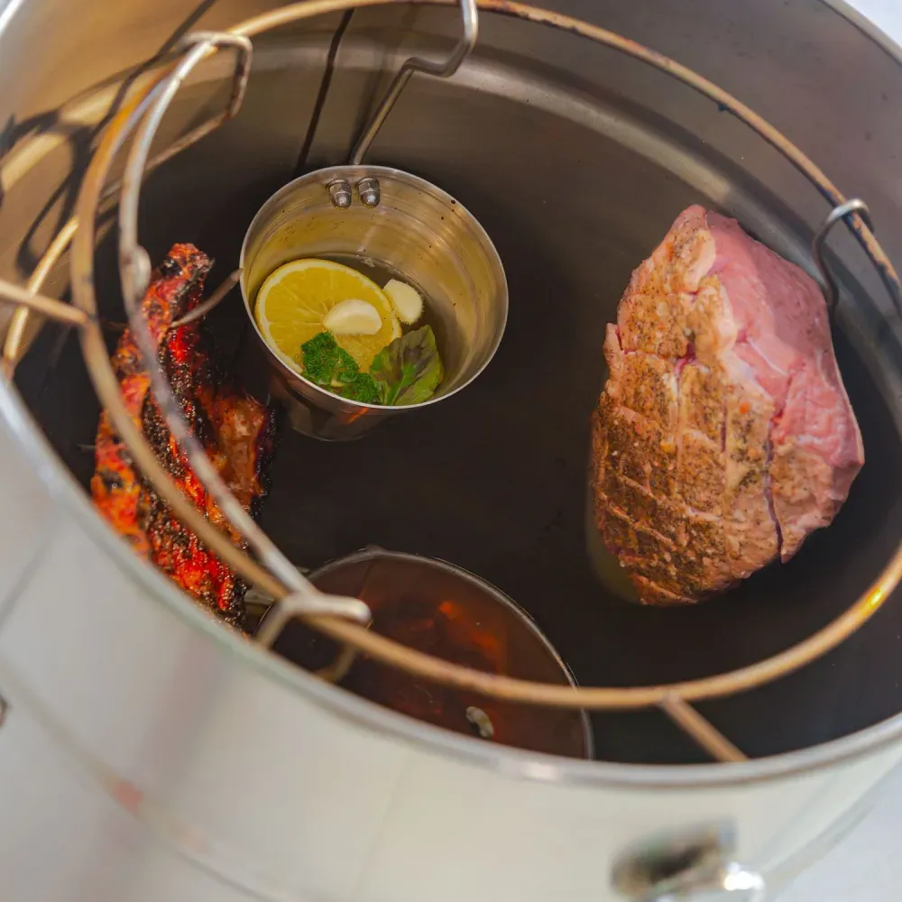 Barril Asador Acero Inoxidable 304 Quirúrgico Grande 80x45 Cm