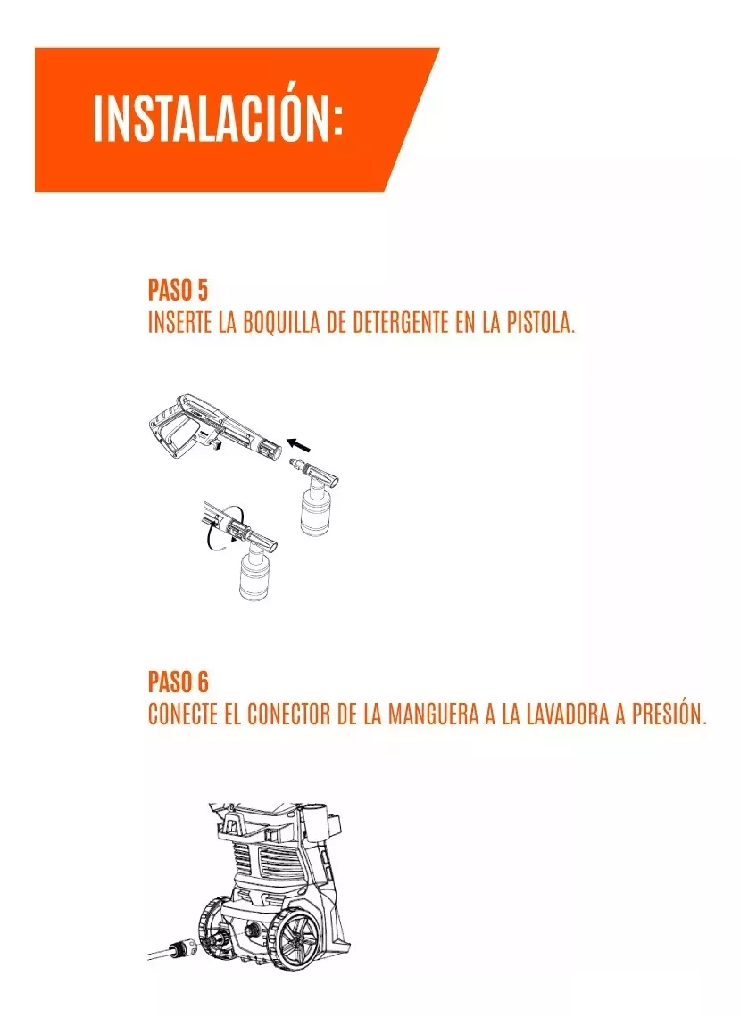 Hidrolavadora eléctrica  DAX135-1600 negro y naranja de 1600W con 135bar de presión máxima 220V - 50Hz/60Hz