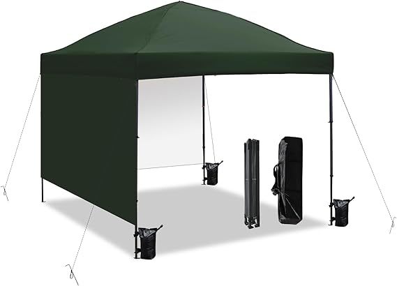 Carpa portátil de 10x10 con paredes laterales para eventos al aire libre, playa y camping.