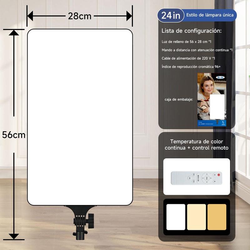 Toptech Lámpara de Maquillaje LED Estudio Fotográfico Portátil 2700k-7500k con Panel de Iluminación