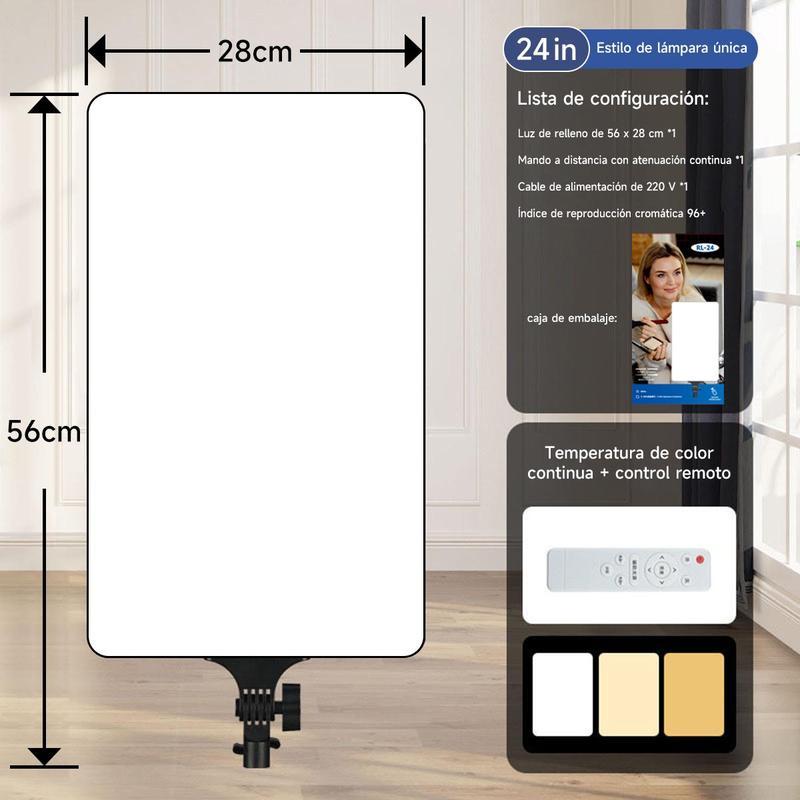 Toptech Lámpara de Maquillaje LED Estudio Fotográfico Portátil 2700k-7500k con Panel de Iluminación