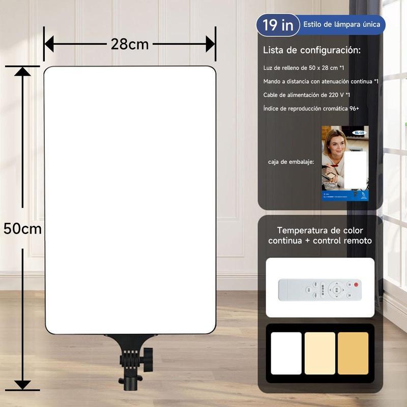 Toptech Lámpara de Maquillaje LED Estudio Fotográfico Portátil 2700k-7500k con Panel de Iluminación