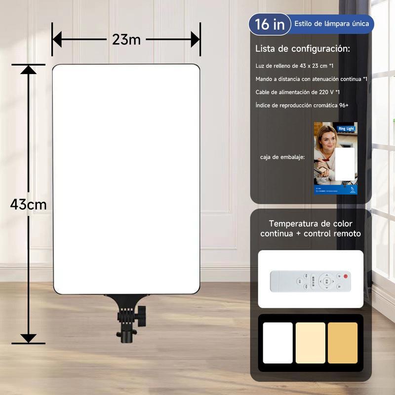 Toptech Lámpara de Maquillaje LED Estudio Fotográfico Portátil 2700k-7500k con Panel de Iluminación