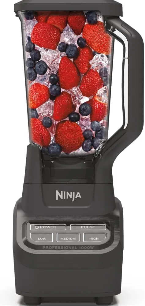 Ninja Licuadora Profesional 1000W, 2.1L, 4 Velocidades + Pulso | 1000W con Jarra 2.1L | Total Crushing Tritura Hielo en Nieve | 4 vel + pulso | Apto lavavajillas