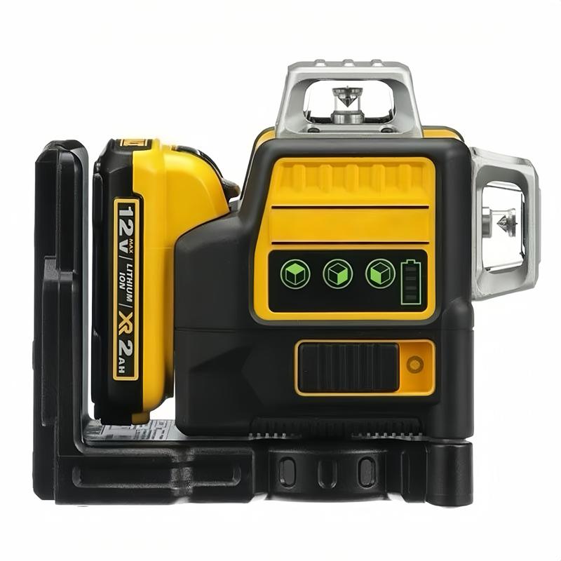 Nivel láser DW con medidor verde de 12 líneas para exteriores, resistente al agua IP54, herramienta de alta precisión, alcance vertical de 360 ​​grados, batería de 12 V.