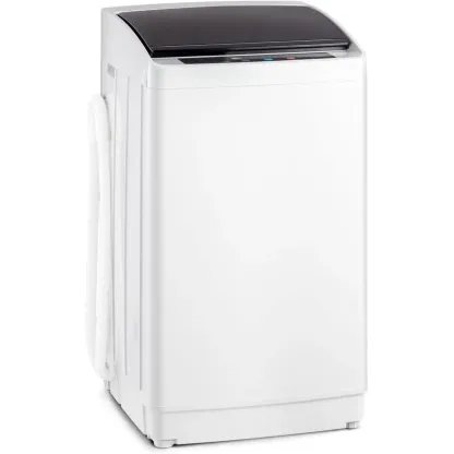 Lavadora portátil de 17,8/25 libras, lavadora eléctrica totalmente automática con tambor de acero inoxidable, lavadora compacta de 110 V, lavadora y secadora combinadas con bomba de drenaje.