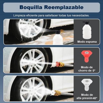 Pistola de Agua Inalámbrica para Hidrolavadora - 2 Baterías 7500mAh Autonomía Larga, Segura Duradera, Ahorra Agua Fácil de Usar, para Carros/Jardines/Cristales