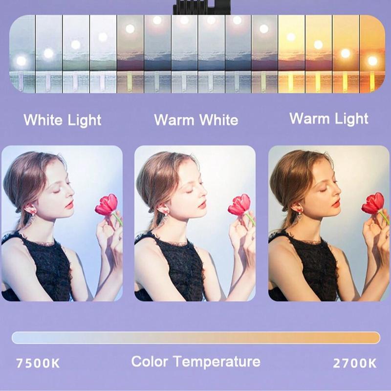 Toptech Lámpara de Maquillaje LED Estudio Fotográfico Portátil 2700k-7500k con Panel de Iluminación