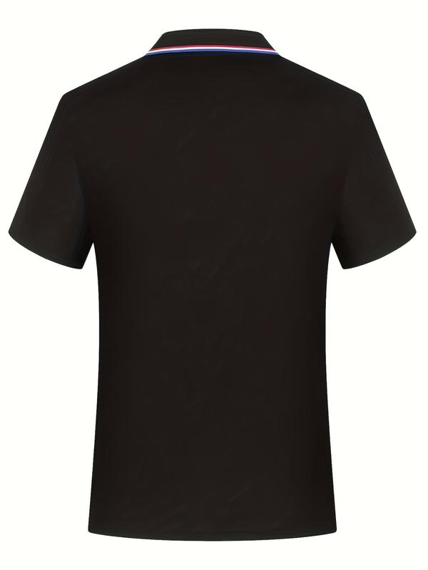 Men's Casual Colorblock Polo Shirts Set of 6, Comfortable Button Collar, Business & Outdoor Sports, Short Sleeve Fitted Tee