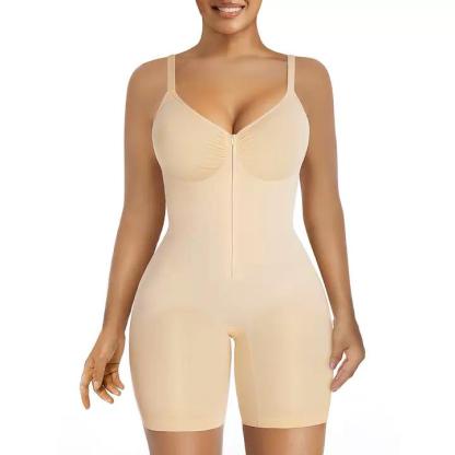 SHAPERX Shapewear for Women Tummy Control Bodysuits Zip-Up Comfort Ultra Stretch Fabric Customizable Fit Breathable Mesh Design Comfortable Fit