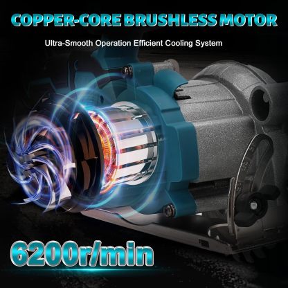 Sierra Circular Inalámbrica Amarilla SOARFLY 5 Pulgadas Herramienta Eléctrica de Alta Calidad Corte Ajustable 0‑42mm Bisel 45° para Madera Metal Azulejos PVC Motor de Cobre Batería de Larga Duración