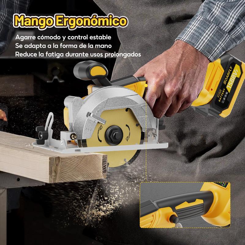 Sierra Circular Inalámbrica de 5 Pulgadas Con Mango