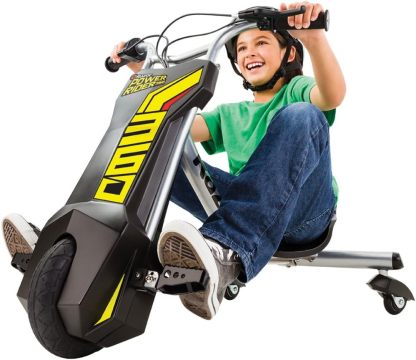 Razor PowerRider 360, Triciclo Eléctrico, Giros y Deslizamientos de 360 ​​Grados y Derrapes, Hasta 14 km/h, Hasta 30 minutos, Doble Corona Manillar, Rueda Delantero 200mm, 8+, 54 kg