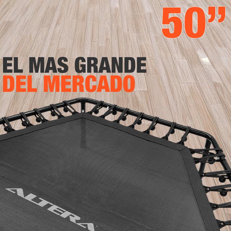 Trampolín Fitness 50 Pulgadas Hexagonal Extra Grande con Barra Agarradera – Altera Fitness Jumping Aeróbicos Casa / Gym
