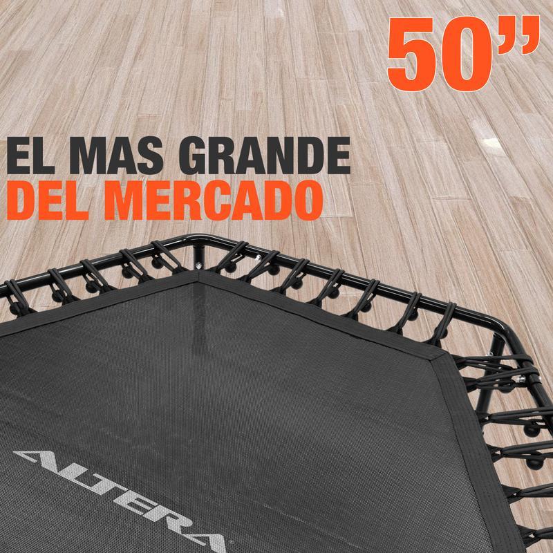 Trampolín Fitness 50 Pulgadas Hexagonal Extra Grande con Barra Agarradera – Altera Fitness Jumping Aeróbicos Casa / Gym