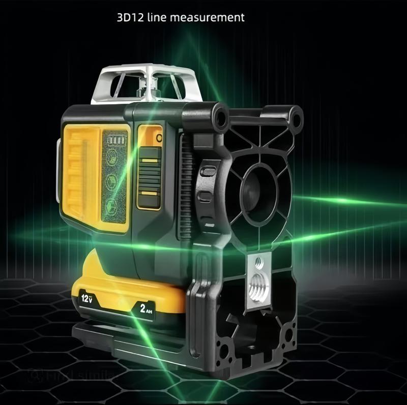 Nivel láser DW con medidor verde DW de 12 líneas para exteriores, herramienta de alta precisión impermeable lP54, alcance vertical de 360 ​​grados, batería de 12 V.