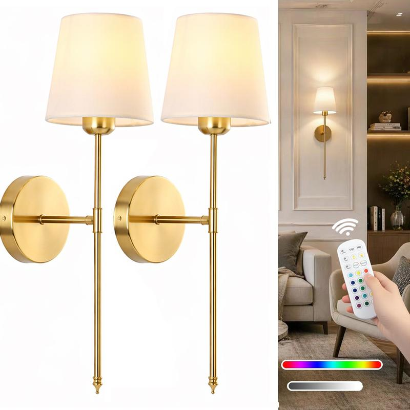 Wireless Battery-Powered Wall Lamps in /, Remote Control Bedroom Lights, Rechargeable Multi-Color Bulbs for Living Room & Hallway #TOP PICKS