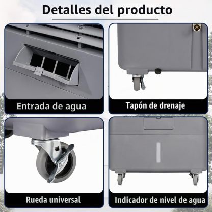 Enfriador evaporativo portátil YougetTech de 37 pulgadas, 3000 CFM | Con oscilación de 120°, 3 velocidades y funda protectora contra el polvo; ideal para garajes, patios, talleres y fábricas.