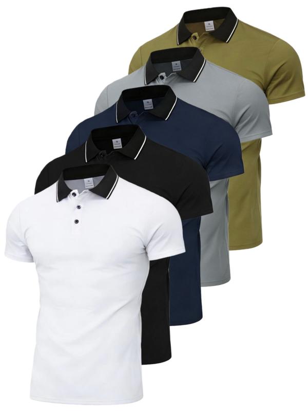 New Summer Men's Fashion Business Casual Quick Dry Polo Shirt Collared Short Sleeve Top Stylish Menswear for Daily Wear