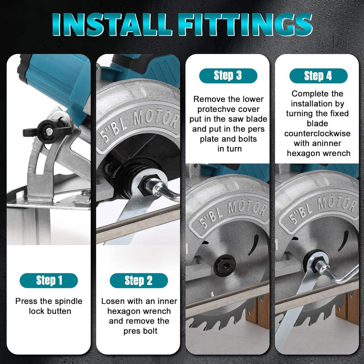 Sierra Circular Inalámbrica Amarilla SOARFLY 5 Pulgadas Herramienta Eléctrica de Alta Calidad Corte Ajustable 0‑42mm Bisel 45° para Madera Metal Azulejos PVC Motor de Cobre Batería de Larga Duración
