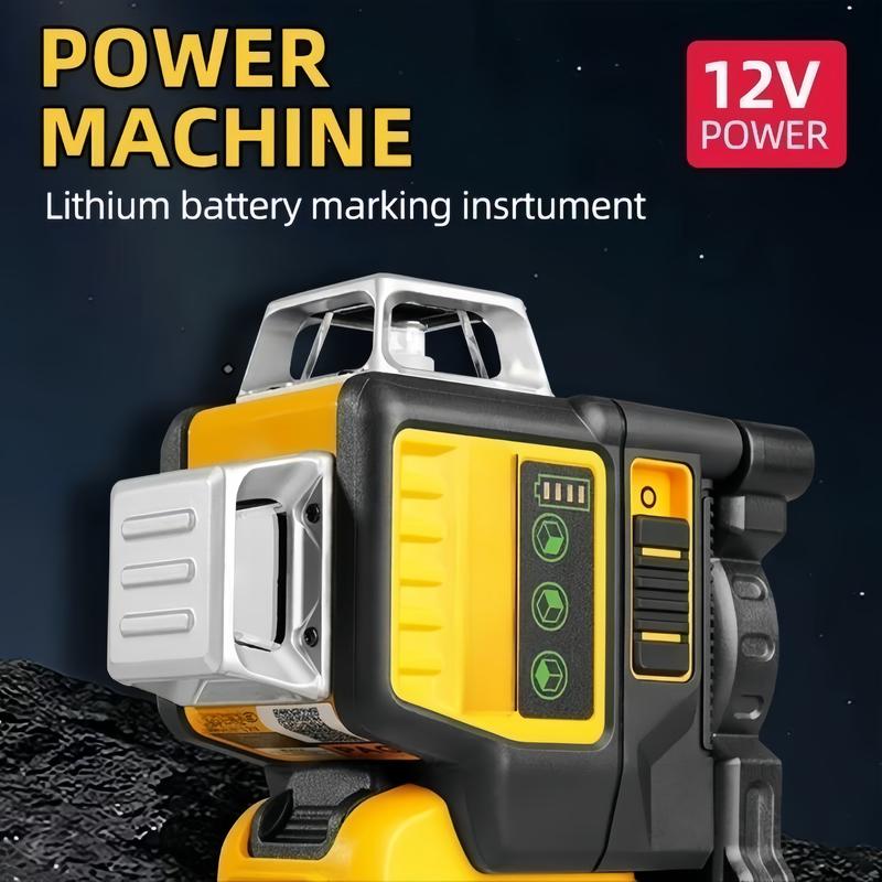 Nivel láser DW con medidor verde DW de 12 líneas para exteriores, herramienta de alta precisión impermeable lP54, alcance vertical de 360 ​​grados, batería de 12 V.
