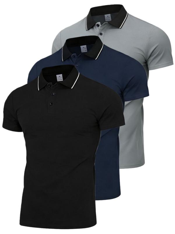 New Summer Men's Fashion Business Casual Quick Dry Polo Shirt Collared Short Sleeve Top Stylish Menswear for Daily Wear