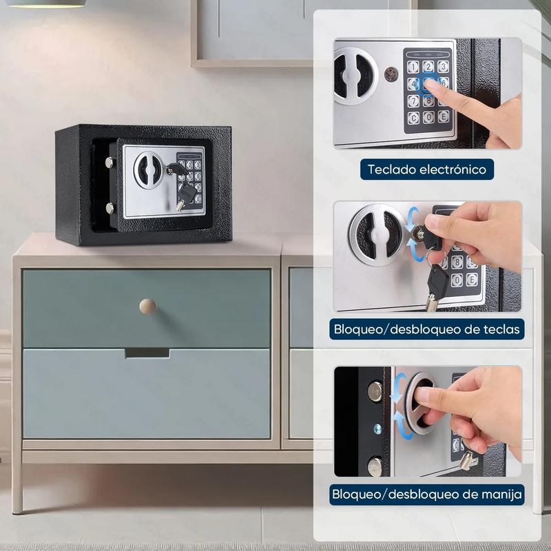 Caja Fuerte Digital De Alta Seguridad Con Código Y Llave