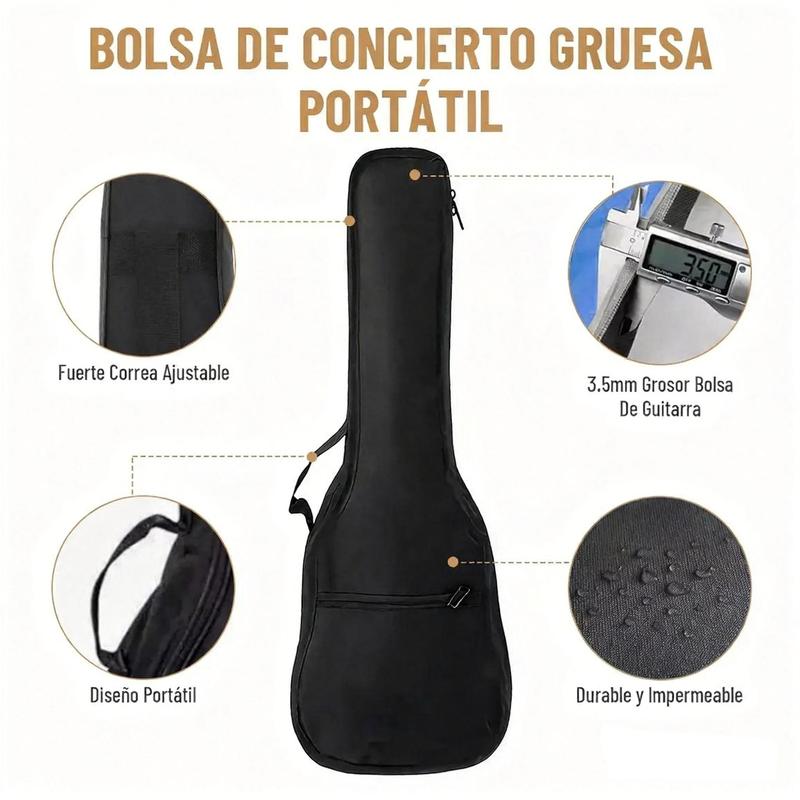 Guitarra Electroacústica 38” con EQ 4 Bandas + Kit Completo Principiantes (Funda, Afinador, Capo, Cable y Cuerdas)
