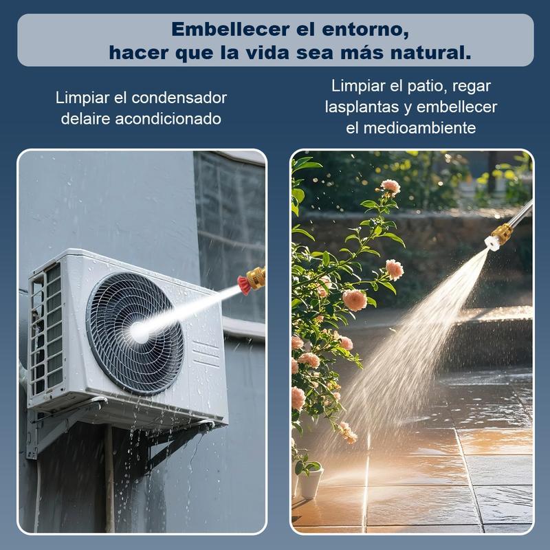 Pistola de Agua Inalámbrica para Hidrolavadora - 2 Baterías 7500mAh Autonomía Larga, Segura Duradera, Ahorra Agua Fácil de Usar, para Carros/Jardines/Cristales