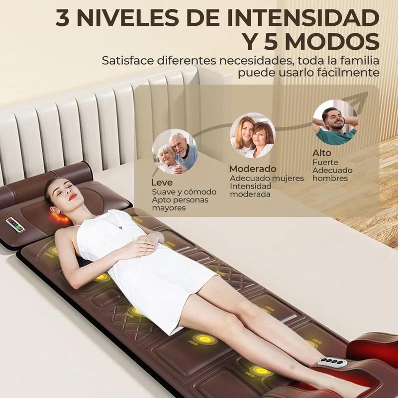 Masajeador Colchón Masajeador 10 Motores 5 Modo Termoterapia