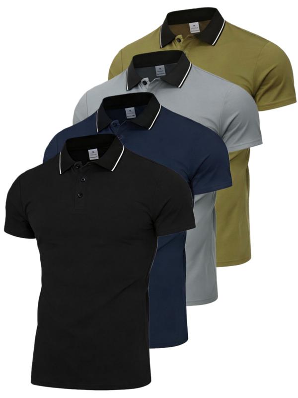 New Summer Men's Fashion Business Casual Quick Dry Polo Shirt Collared Short Sleeve Top Stylish Menswear for Daily Wear