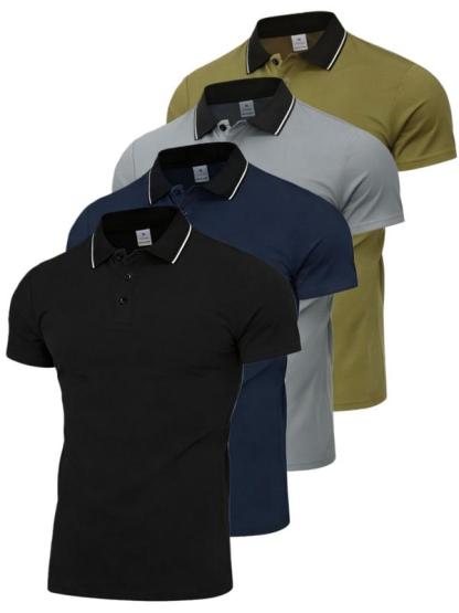 New Summer Men's Fashion Business Casual Quick Dry Polo Shirt Collared Short Sleeve Top Stylish Menswear for Daily Wear