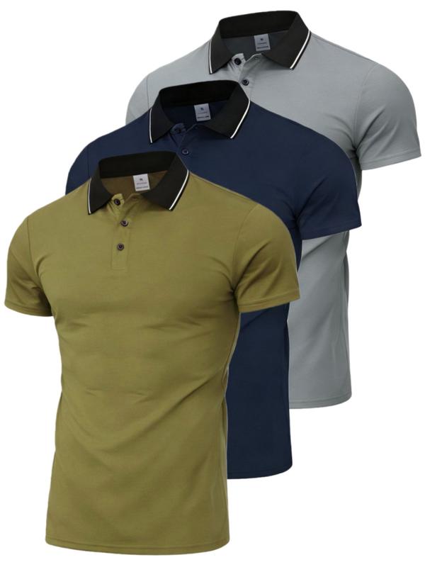 New Summer Men's Fashion Business Casual Quick Dry Polo Shirt Collared Short Sleeve Top Stylish Menswear for Daily Wear