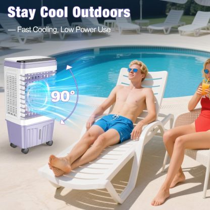 Aire acondicionado portátil, enfriador evaporativo de 3000 CFM | Depósito de agua de 6,87 galones, 3 velocidades y 4 modos, oscilación de 120° y temporizador de 15 horas; ideal para el hogar, dormitorio, cocina y refrigeración de interiores.