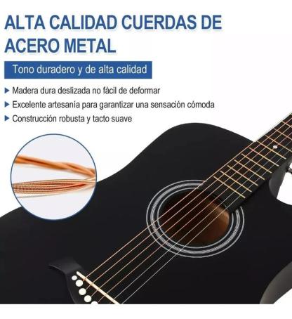 Guitarra Electroacústica 38” con EQ 4 Bandas + Kit Completo Principiantes (Funda, Afinador, Capo, Cable y Cuerdas)