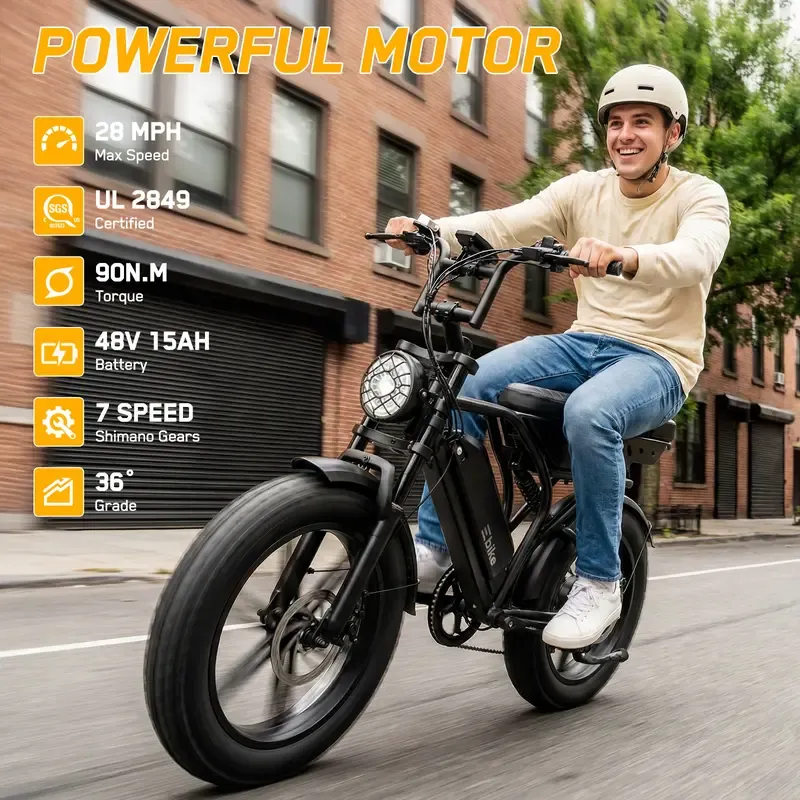 Bicicleta eléctrica de 1500 W con doble batería | Hasta 120 millas de autonomía