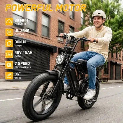 Bicicleta eléctrica de 1500 W con doble batería | Hasta 120 millas de autonomía