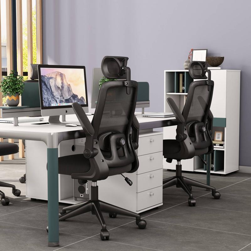 Haojiating Silla De Oficina Ergonomica Soporte Lumbar Ajustable Con Reposa Cabeza